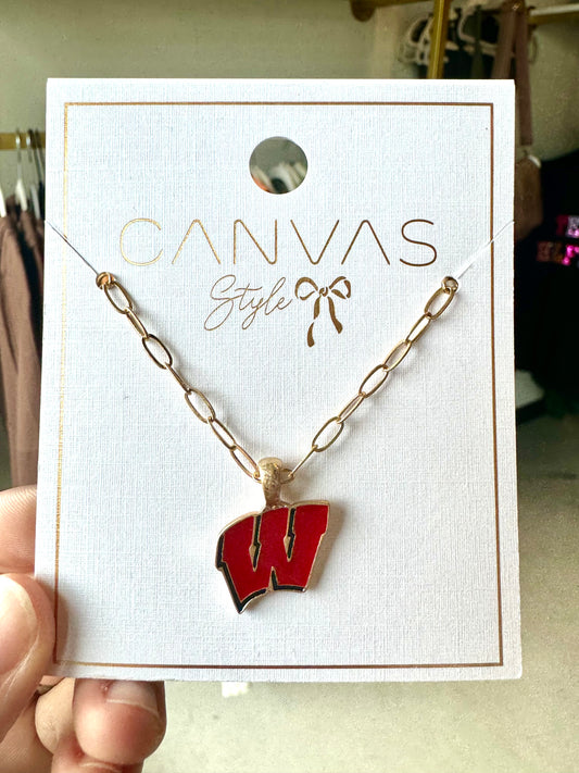 Badgers Enamel Pendant Necklace