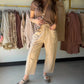 Taupe Terry Knit Barrel Pants