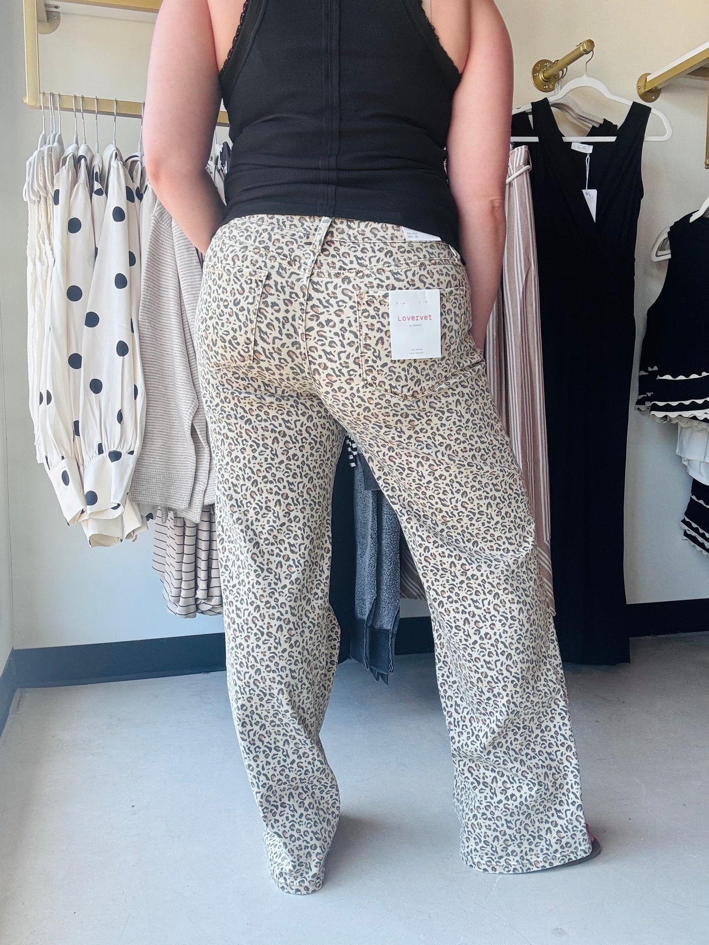 Leopard Wide Leg Denim