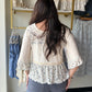 Dainty Floral Peplum Ribbed Top