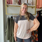 Charcoal and Peach Ribbed Longsleeve