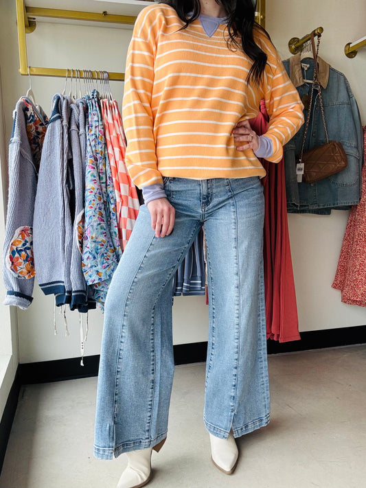 Breakthrough Front Slit Denim