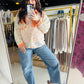 Coral Accent Trim Lace Top