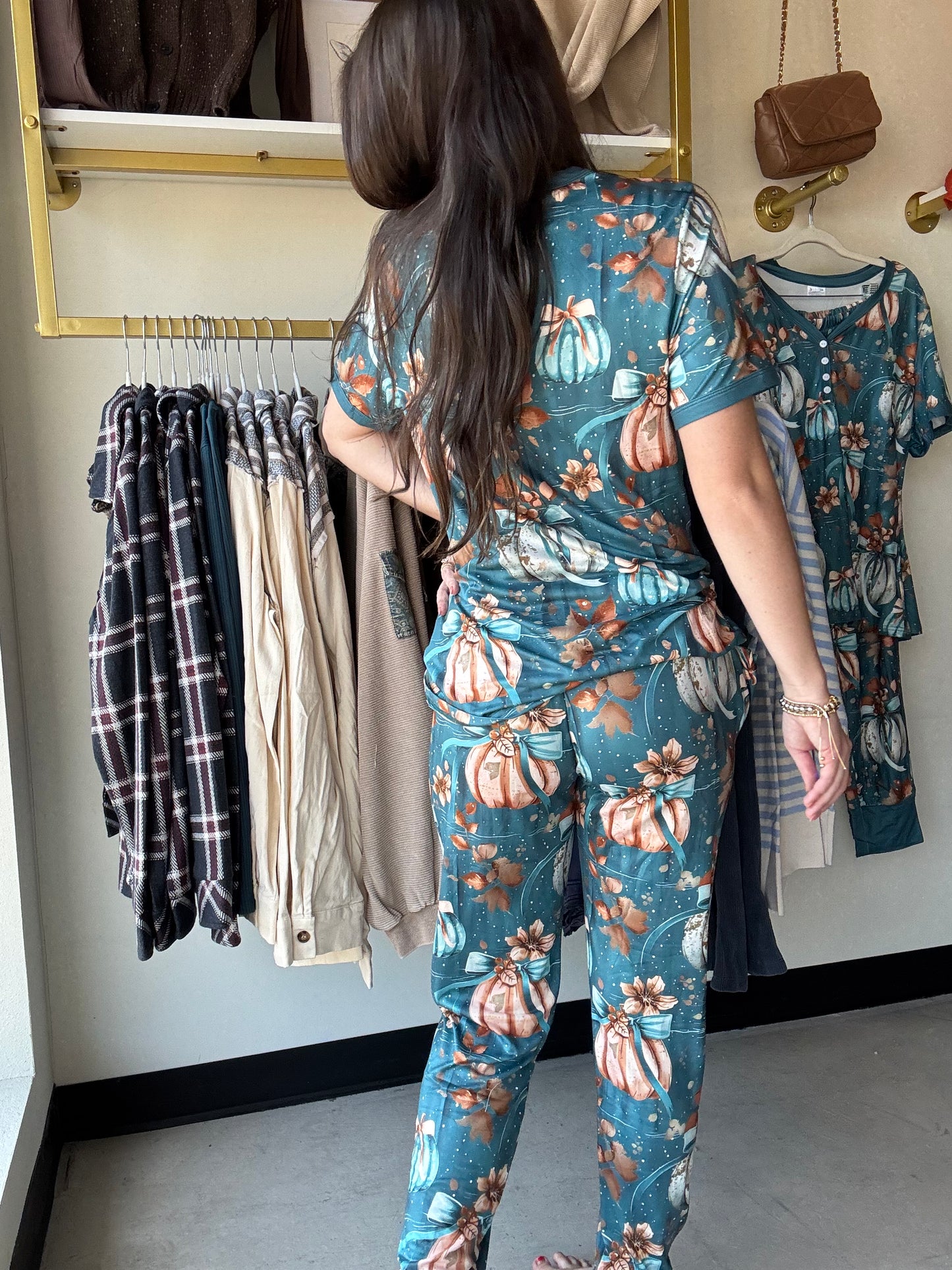 Teal Pumpkin Pajama Set