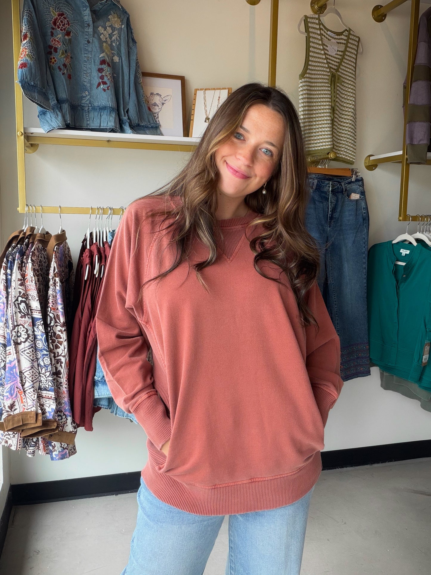 Rust Pigment Dyed Pullover