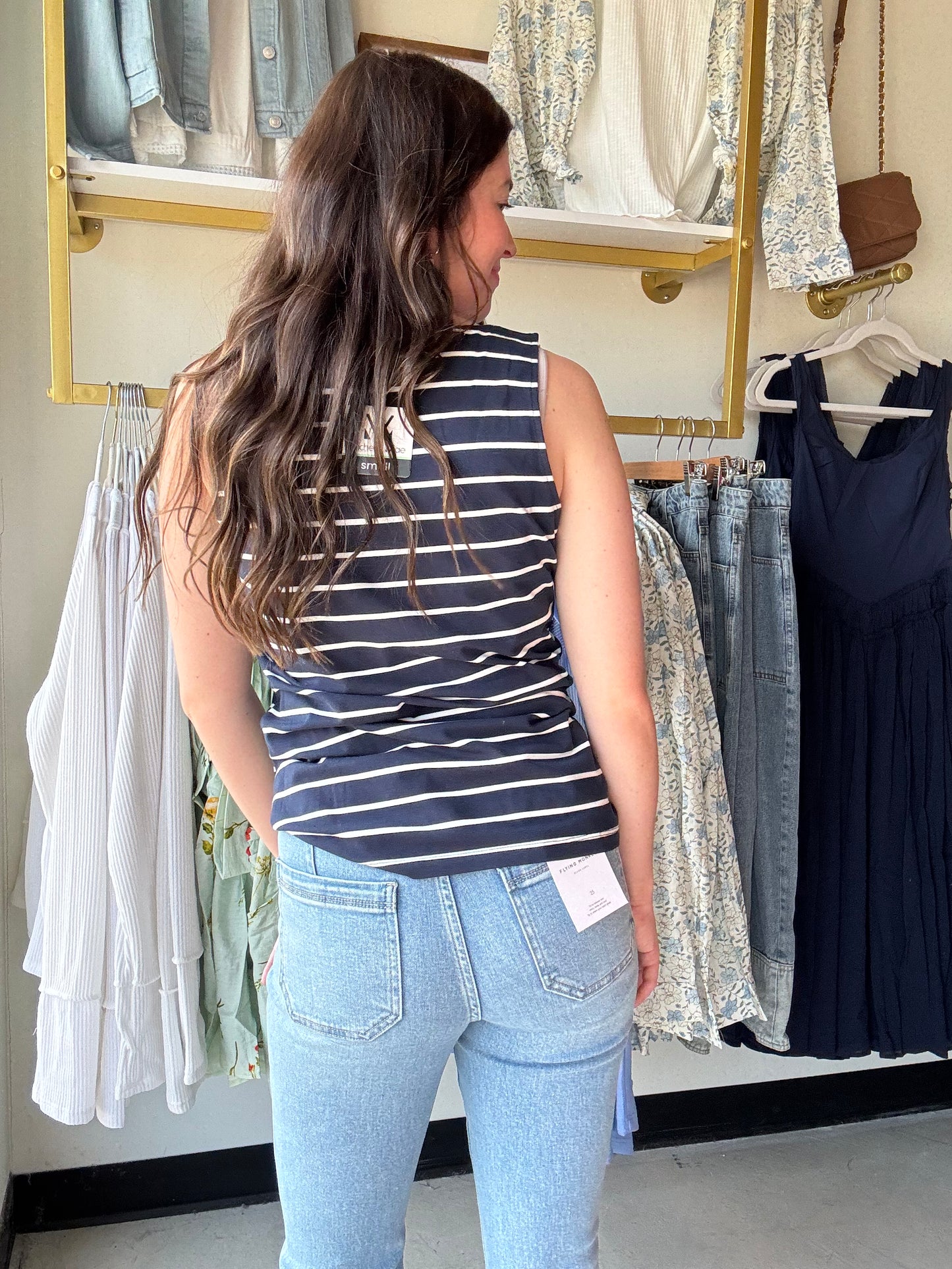 Navy & White Tiffany Tank