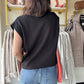 Black Cap Sleeve Pullover