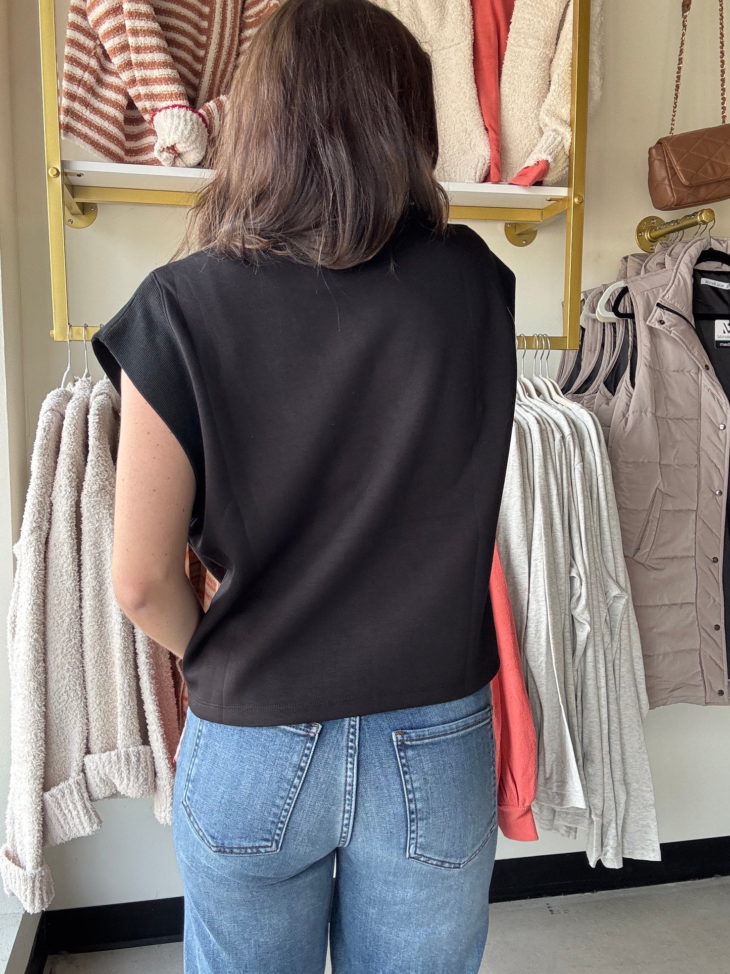 Black Cap Sleeve Pullover