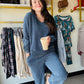 Denim V Neck Corduroy Top