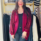 Burgundy Sequence Contrast Cardigan