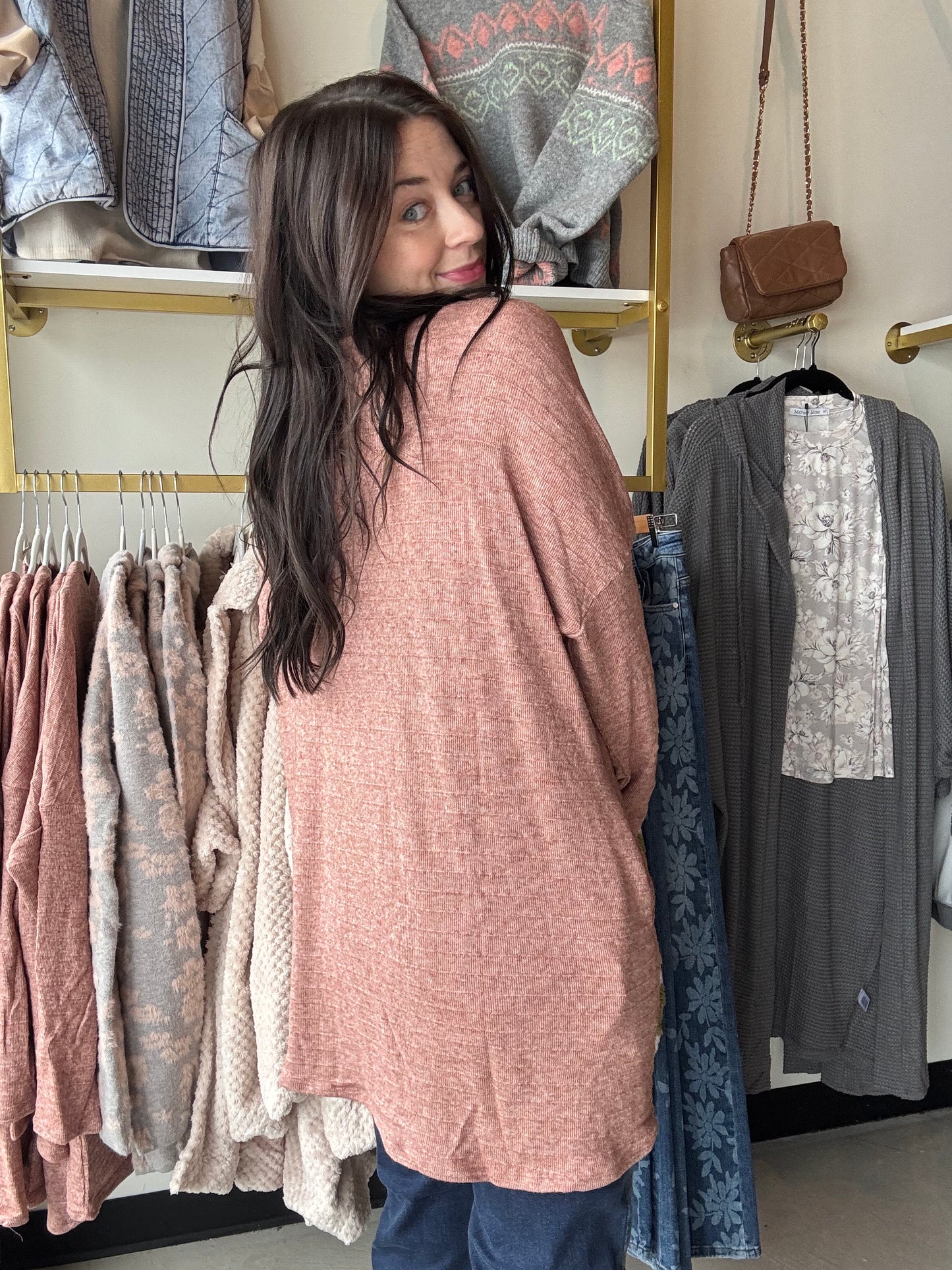 Classic Terracotta Tank & Cardigan Set