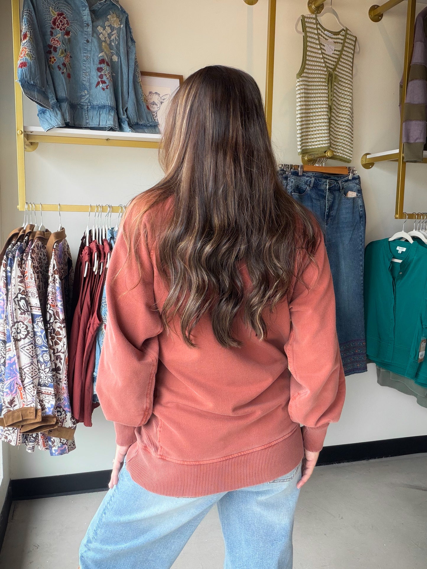 Rust Pigment Dyed Pullover