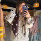 Merlot Polka Dot Scarf Cardigan