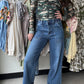 Double Cuff Wide Leg Denim - Vervet