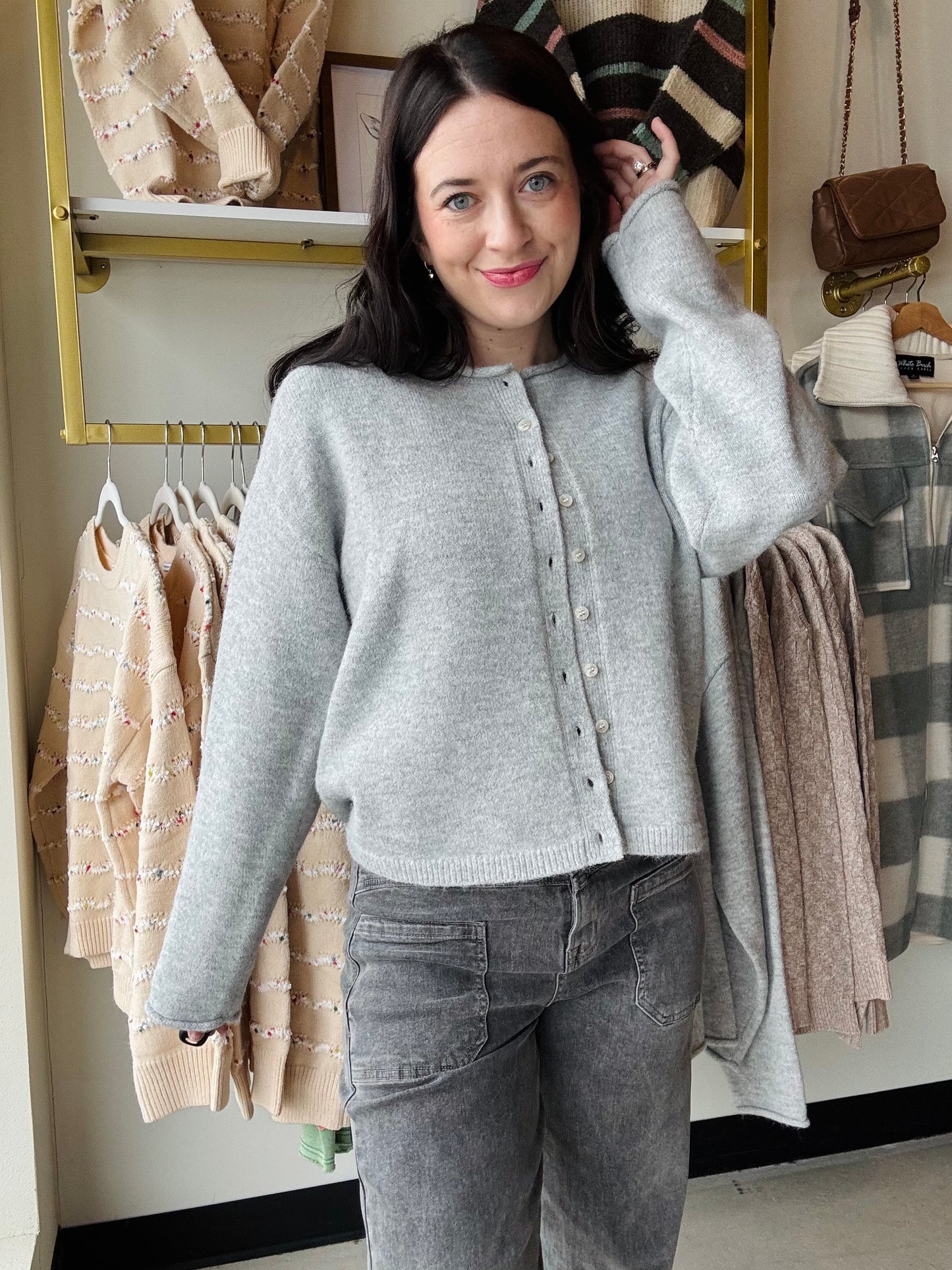 Heather Grey Dover Cardigan
