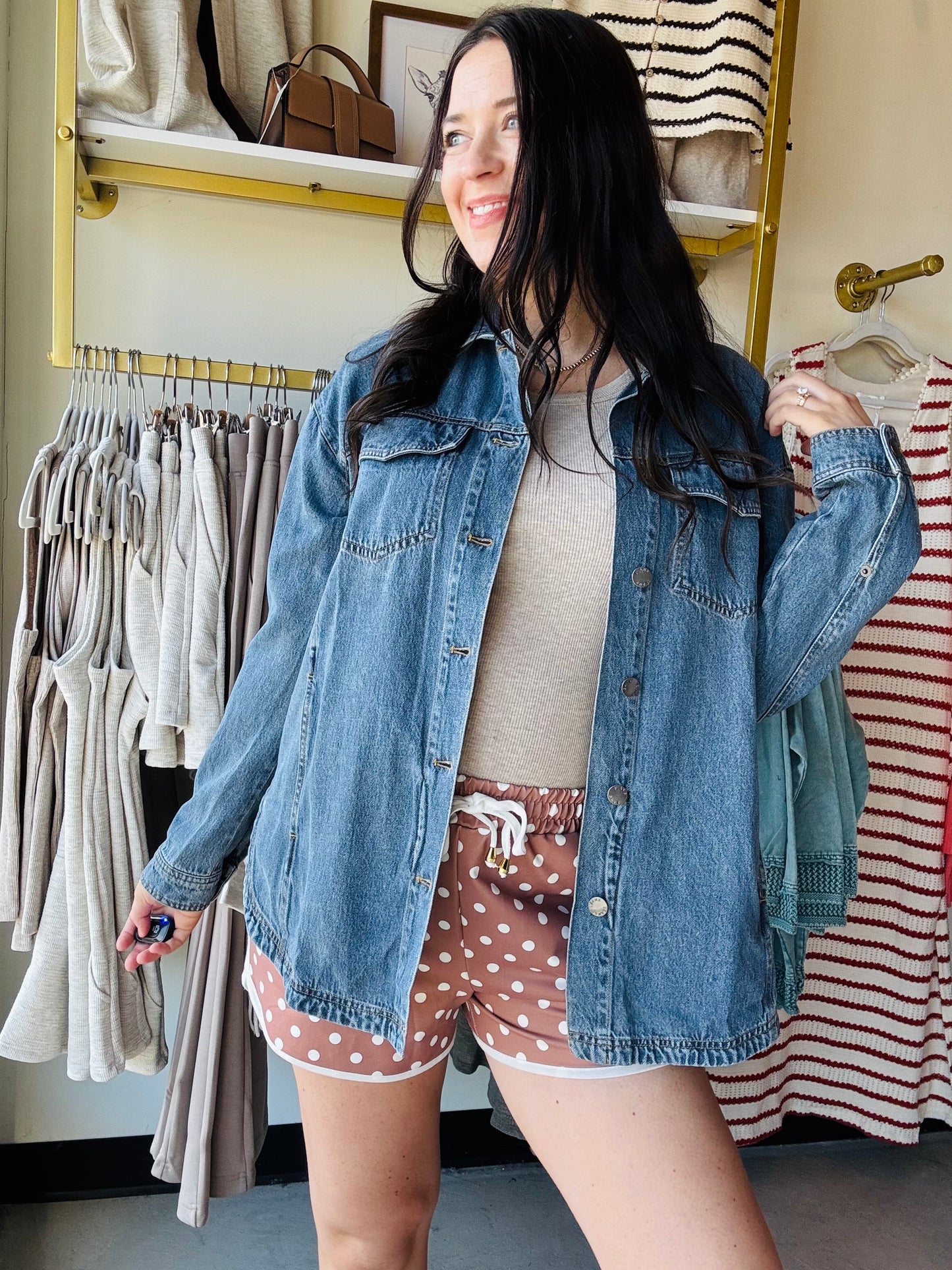 Mocha Polka Dot Everyday Shorts