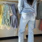 Ezra Distressed Crop Slim Wide Jeans
