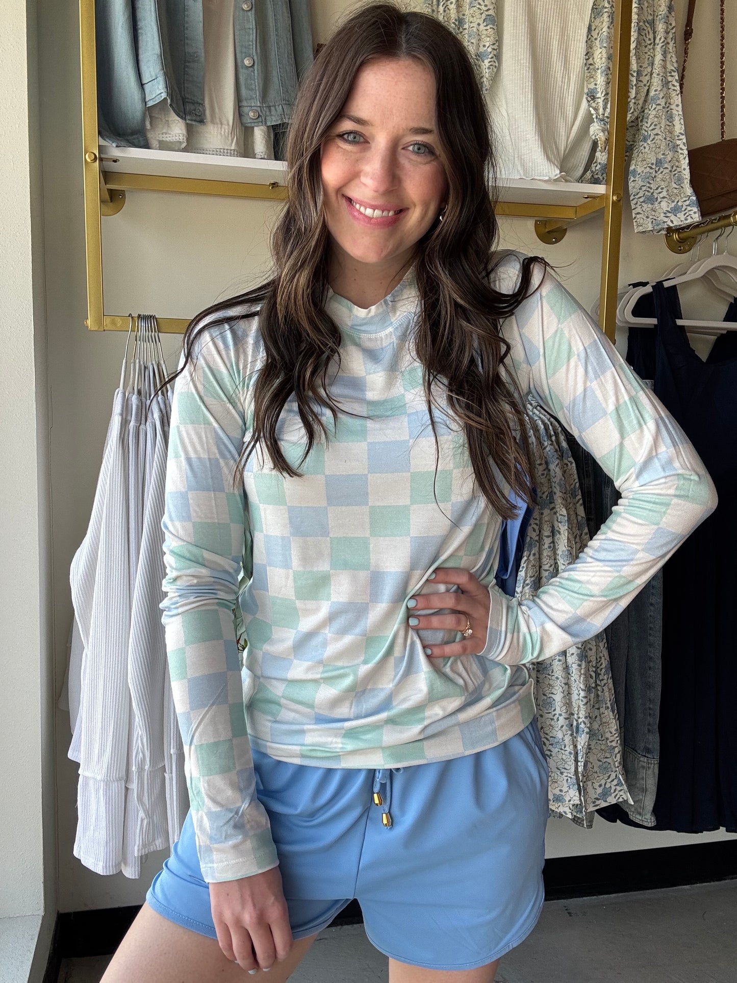 Mint & Blue Checker Blair