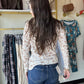 Tan Micro Floral Henley