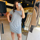 Navy & White Striped T-Shirt Dress