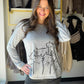 Grey Cat Sketch Long Sleeve