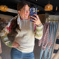 Pink Accent Sleeve Sweater