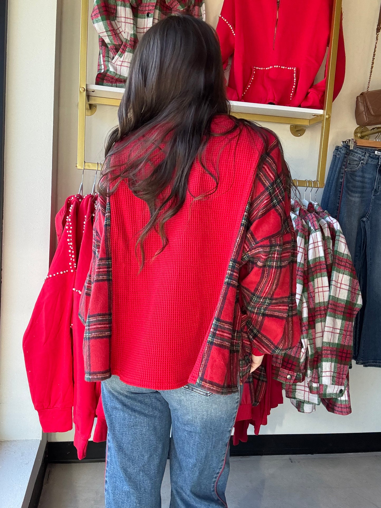 Holiday Plaid Waffle Combo Fleece