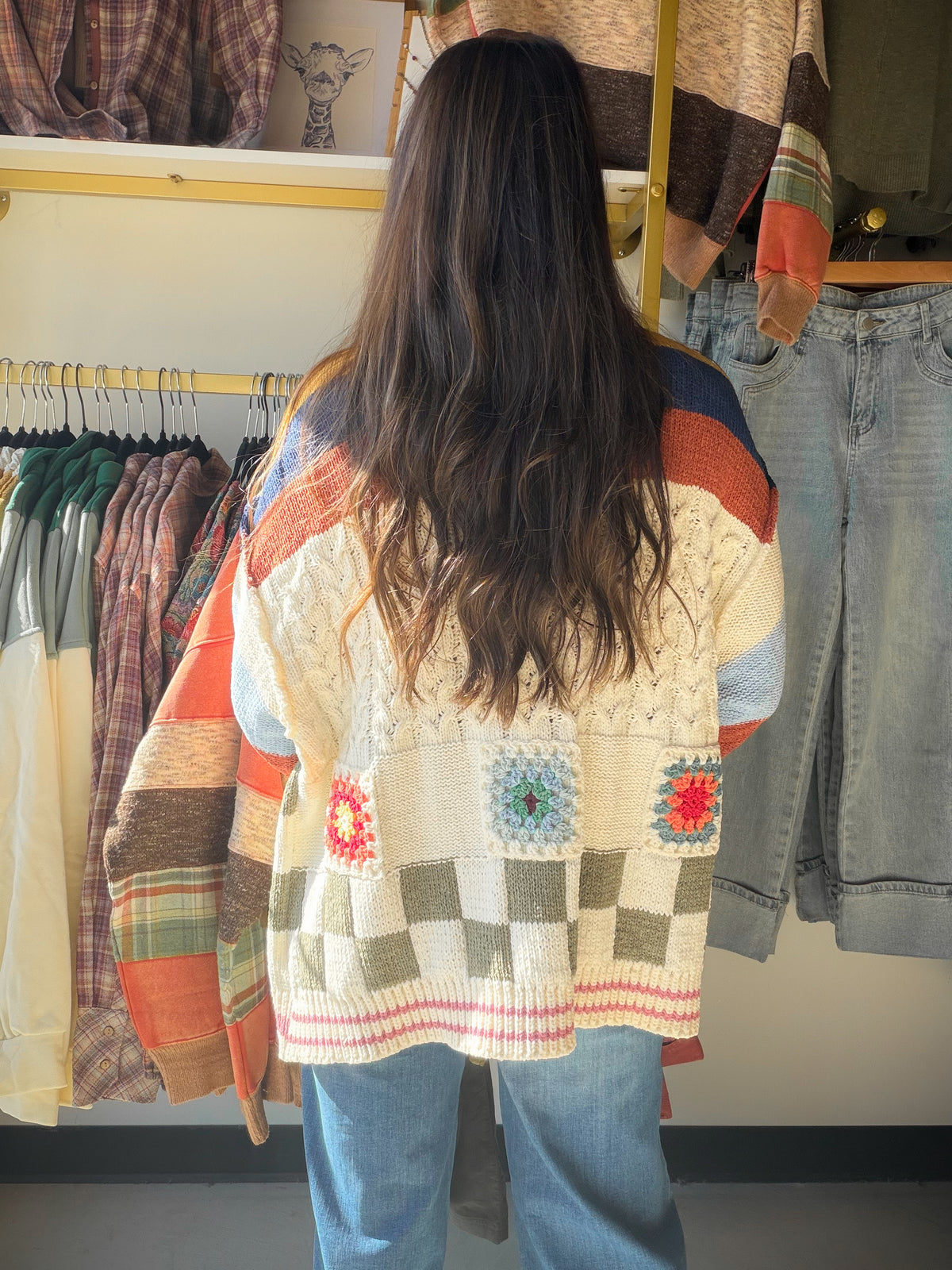 Multi Patch Chenille Cardigan