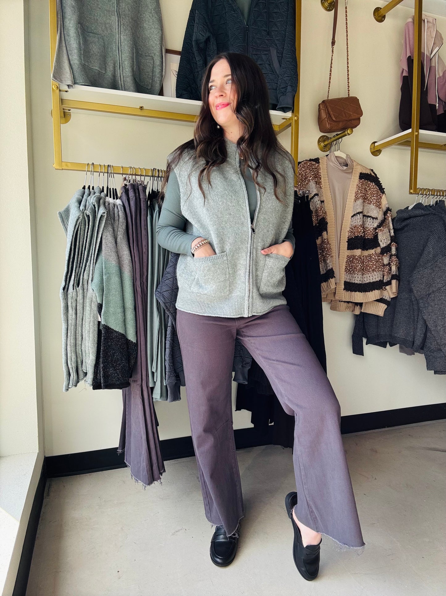 Light Jade Zip Up Vest