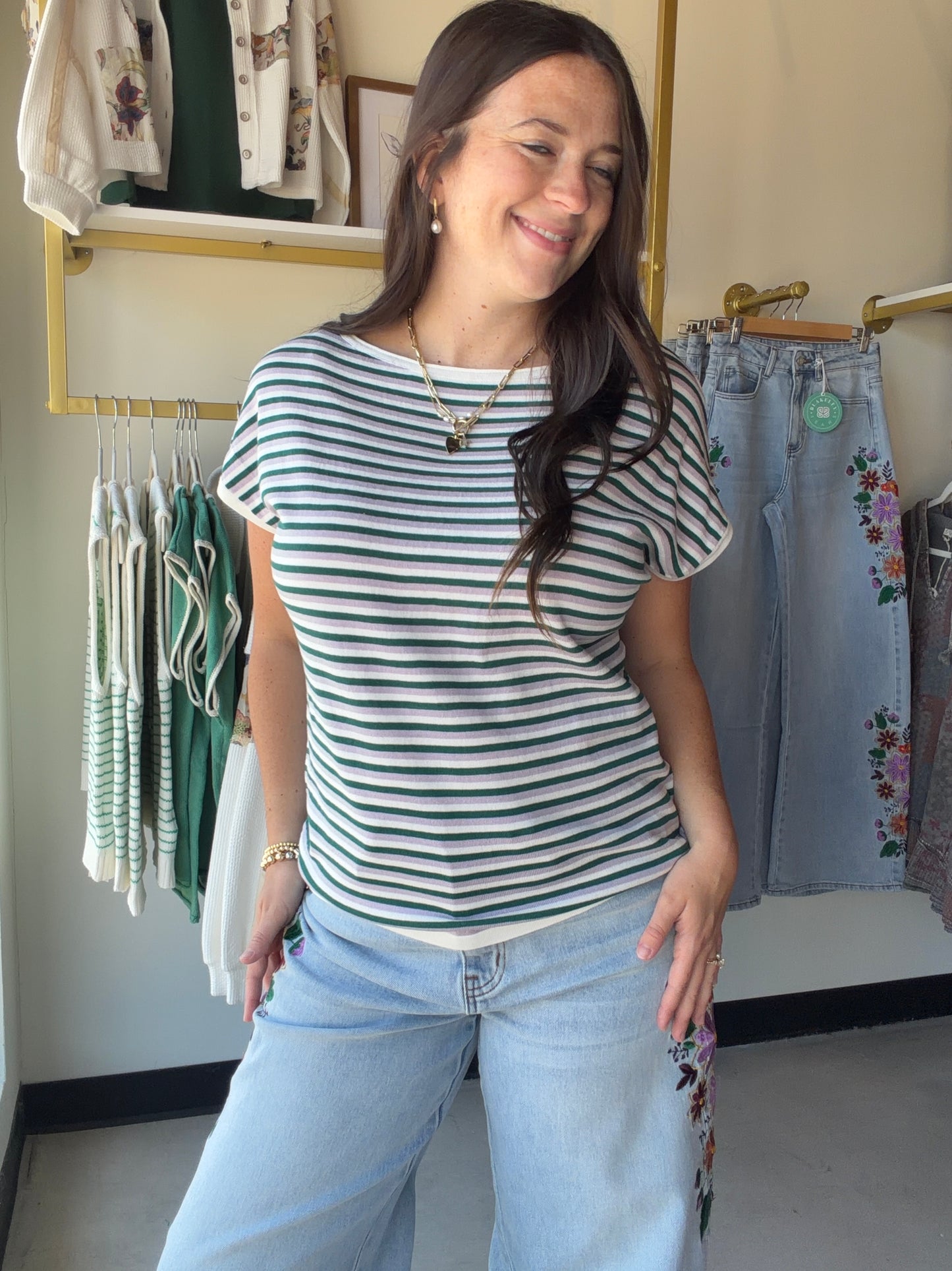 Lavender Multi Stripe Sweater