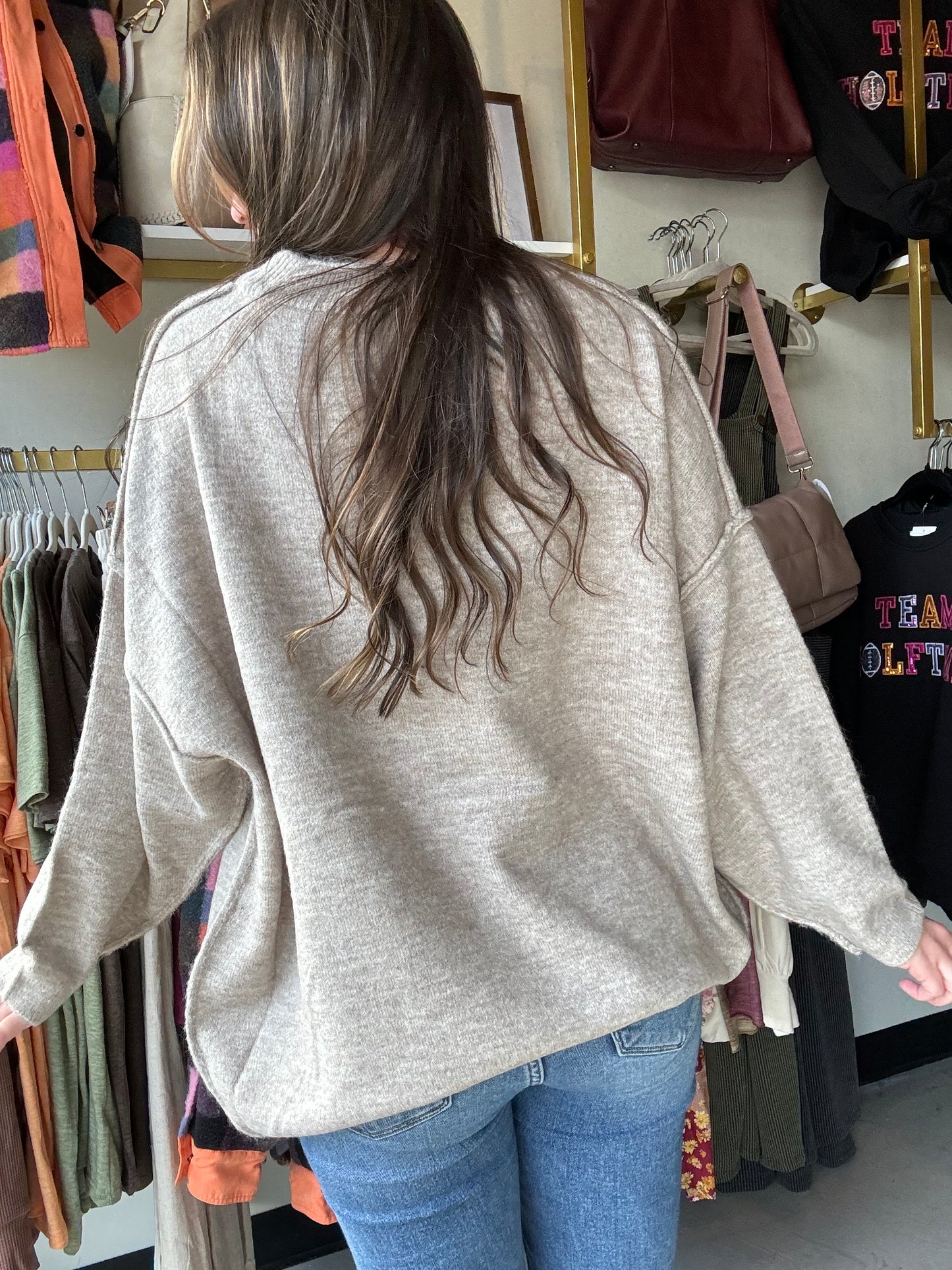 Heather Mocha Melange Sweater