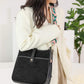 Faux Leather and Sherpa Crossbody- Black