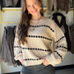 Spot Stripe Balloon Sleeve Sweater