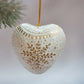 White Snowflake Heart Christmas / Valentines Day Ornament