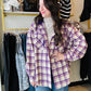 Purple Plaid Hooded Shacket