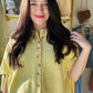 Lemon Button Up Half Sleeve Sweater