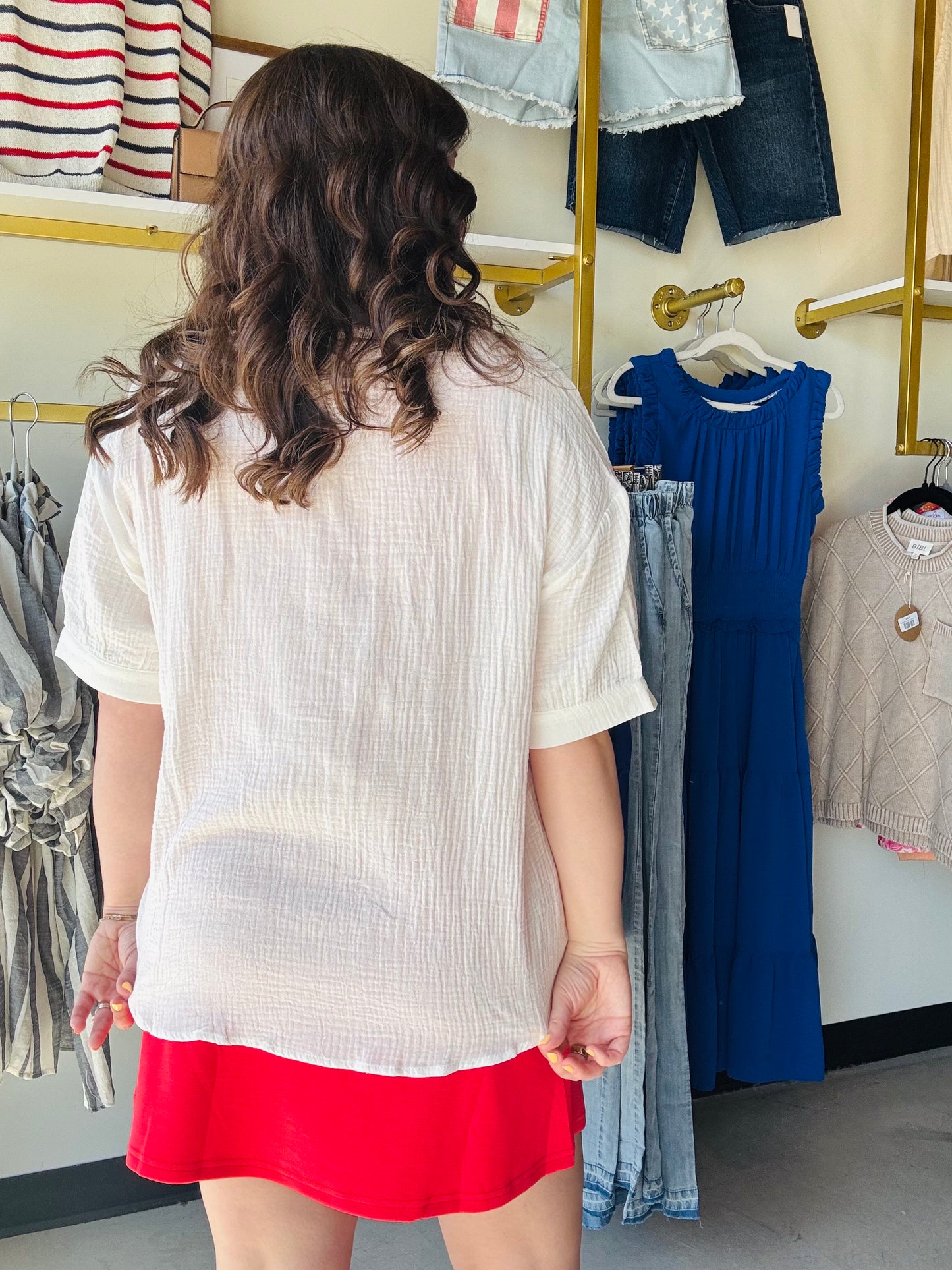 White Sawyer Gauze Top