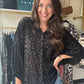 Black Burnout Button Top