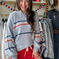 Blue Multi Stripe Sweater Hoodie