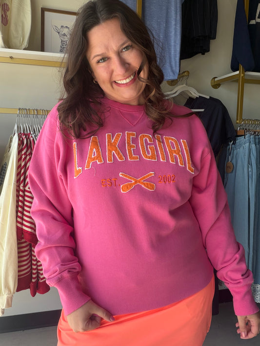 Pink & Orange Crewneck- Lakegirl