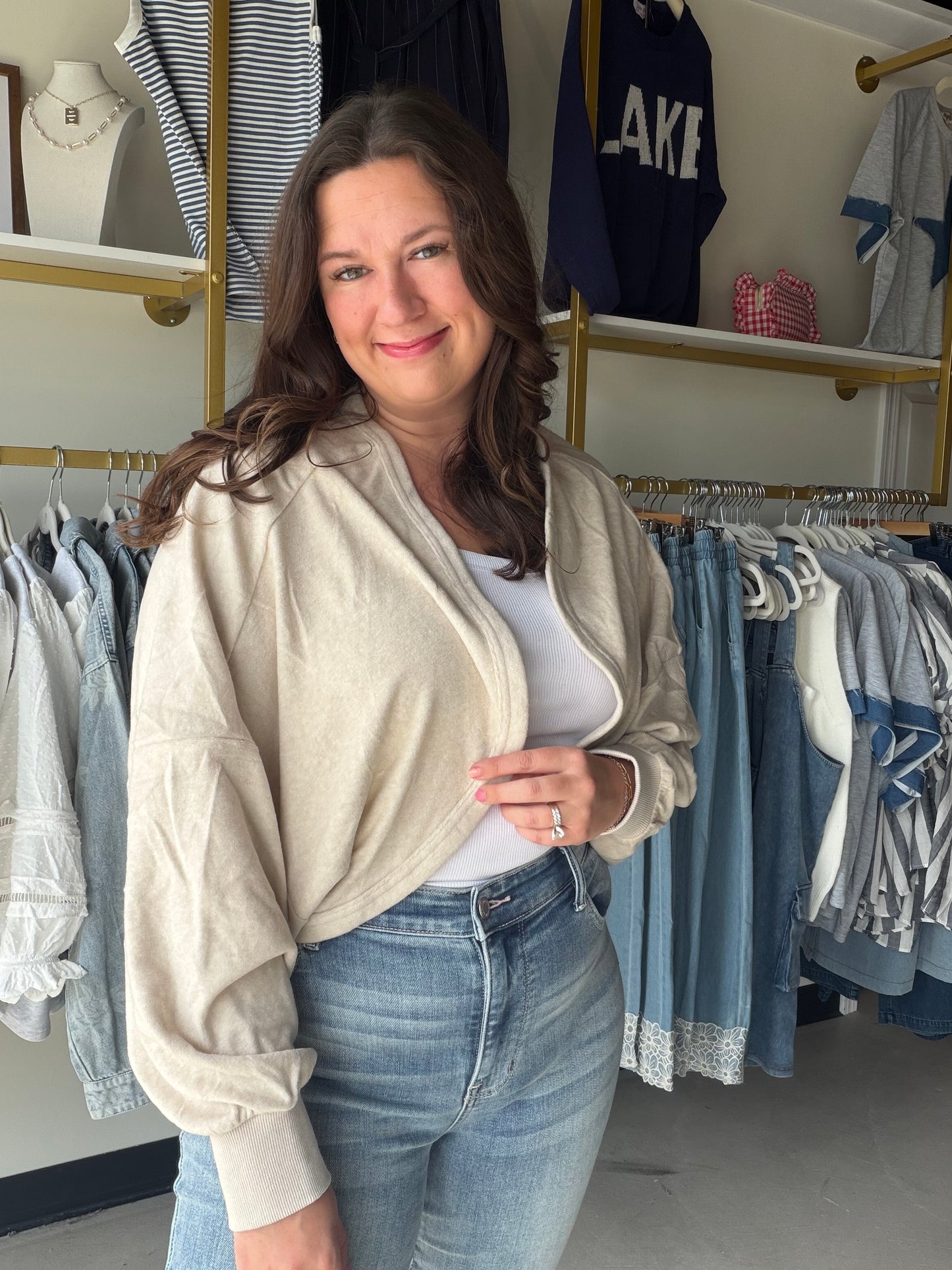 Tan Shawl Cardigan