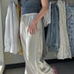 Ecru Terry Knit Pants