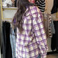 Purple Plaid Hooded Shacket