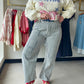 Navy Stripe Twill Barrel Pants