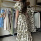 Olive Floral Midi Dress