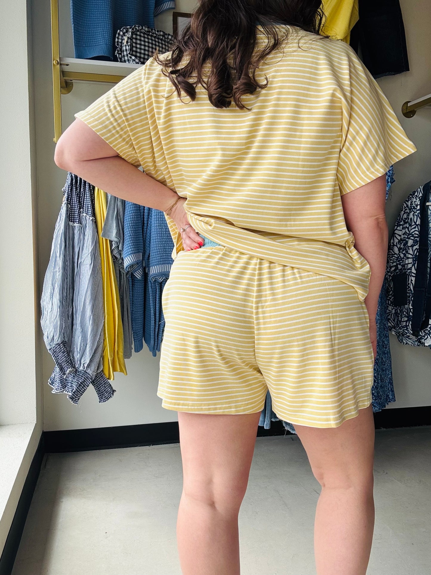 Butter Sky Stripe Lounge Shorts