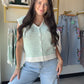 Ivory & Green Stripe Sweater Vest