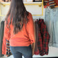 Terracotta Floral Neckline Henley