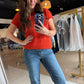 Dark Orange Pointelle Sweater