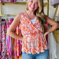 Orange Swirl Sleeveless Top